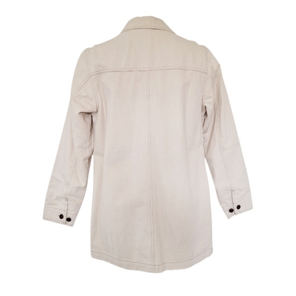 Denim & Co Denim Barn Utility Coat  Cream Ivory Preppy Outdoors Farmcore S - Picture 2 of 6